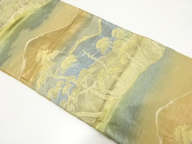 JAPANESE KIMONO / ANTIQUE FUKURO OBI / WOVEN PINE